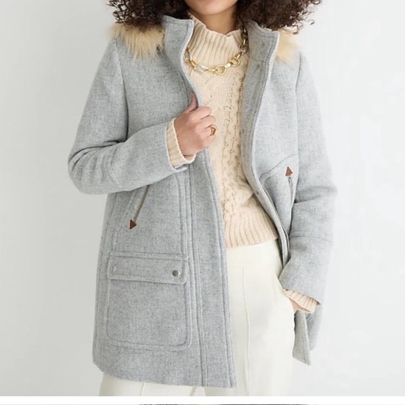 J.Crew Chateau Parka in Italian Stadium-Cloth Wool in Heather Dusk 00 - Picture 2 of 12